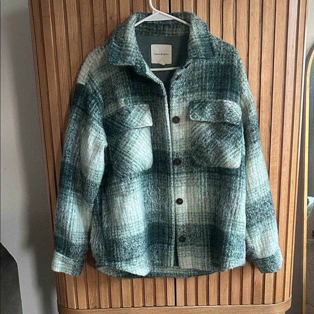 Thread Supply Plaid Green Utility Jacket